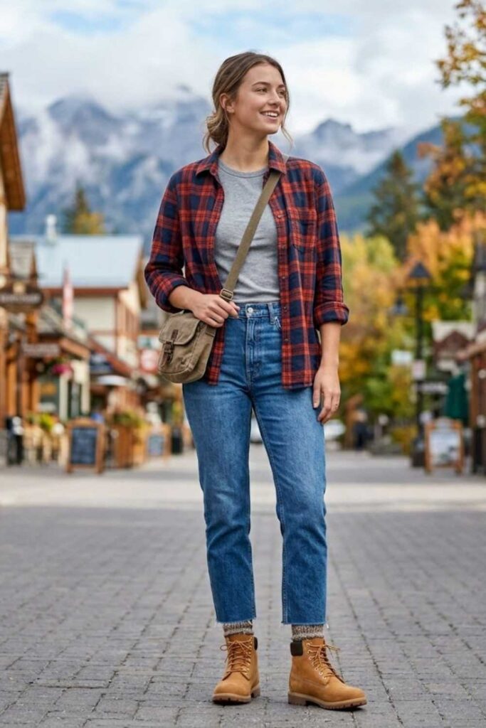 2. Flannel Shirt with Jeans