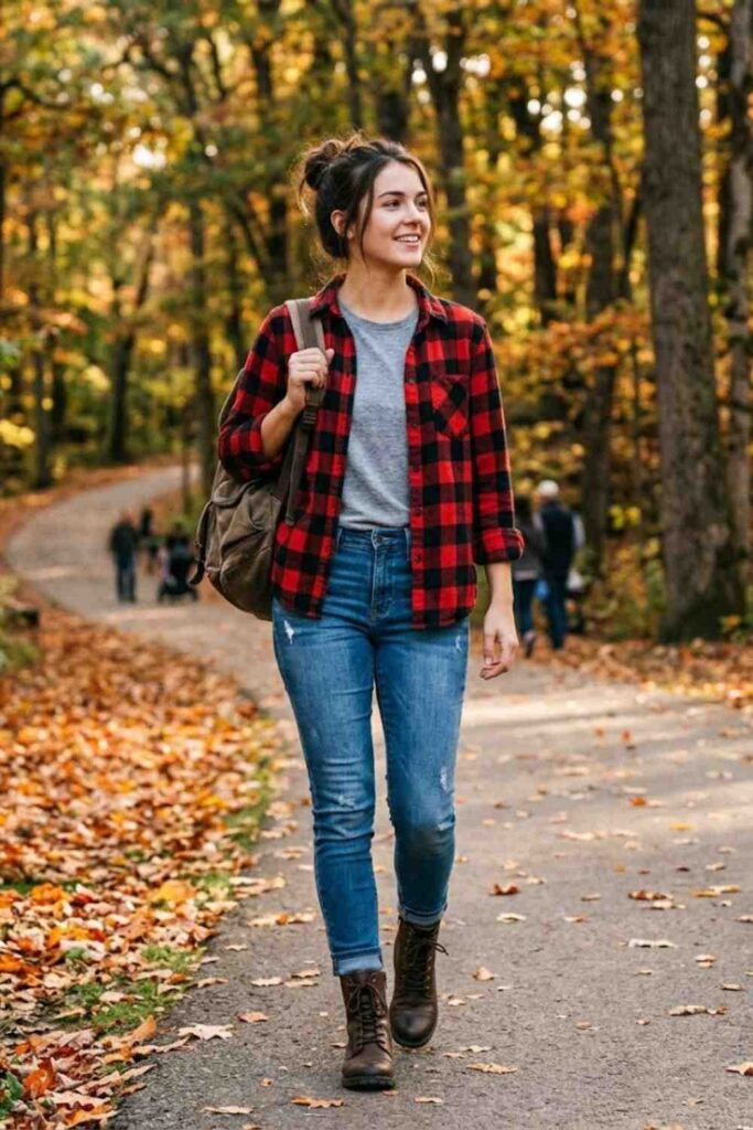 2. Flannel Shirt with Jeans