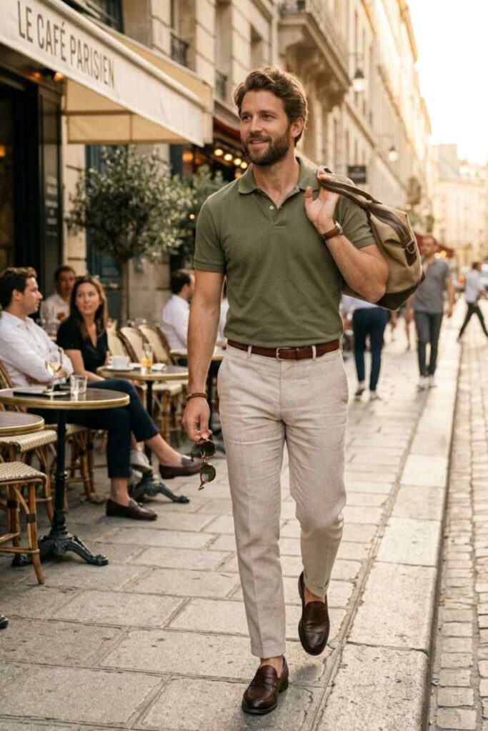 2. Polo Shirt with Chinos