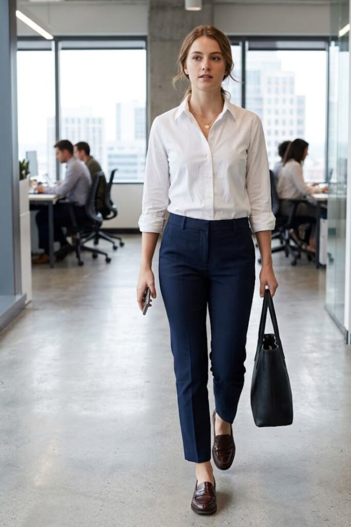 3. Button-Down Shirt with Tailored Pants