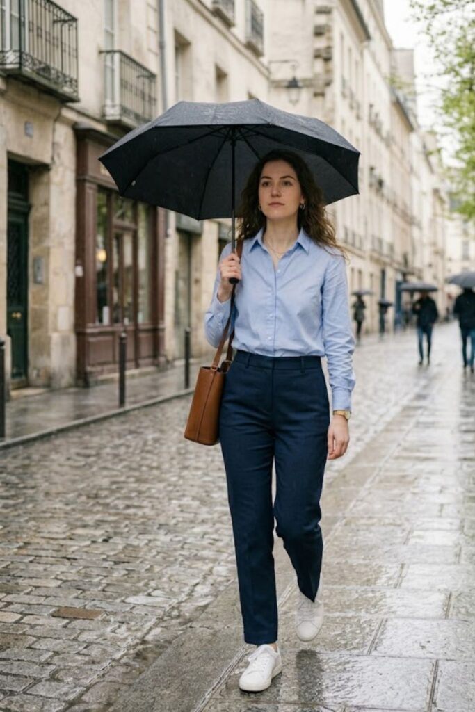 3. Button-Up Shirt with Tailored Trousers