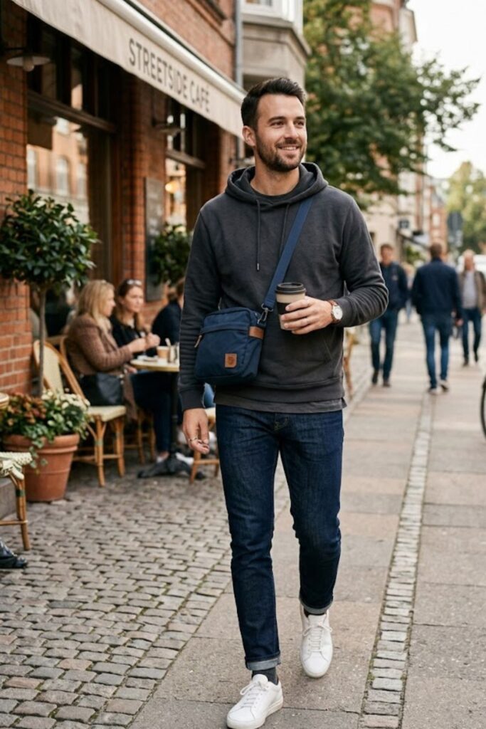 3. Hoodie With Dark Jeans