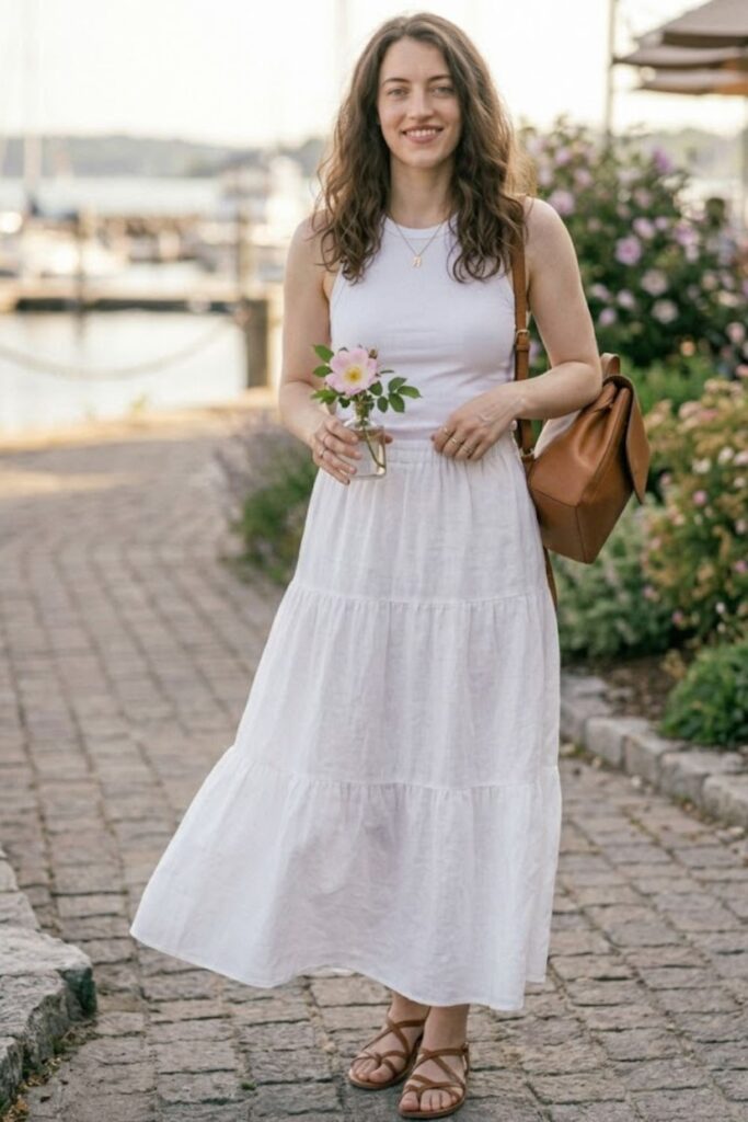 3. Maxi Skirt with Tank Top