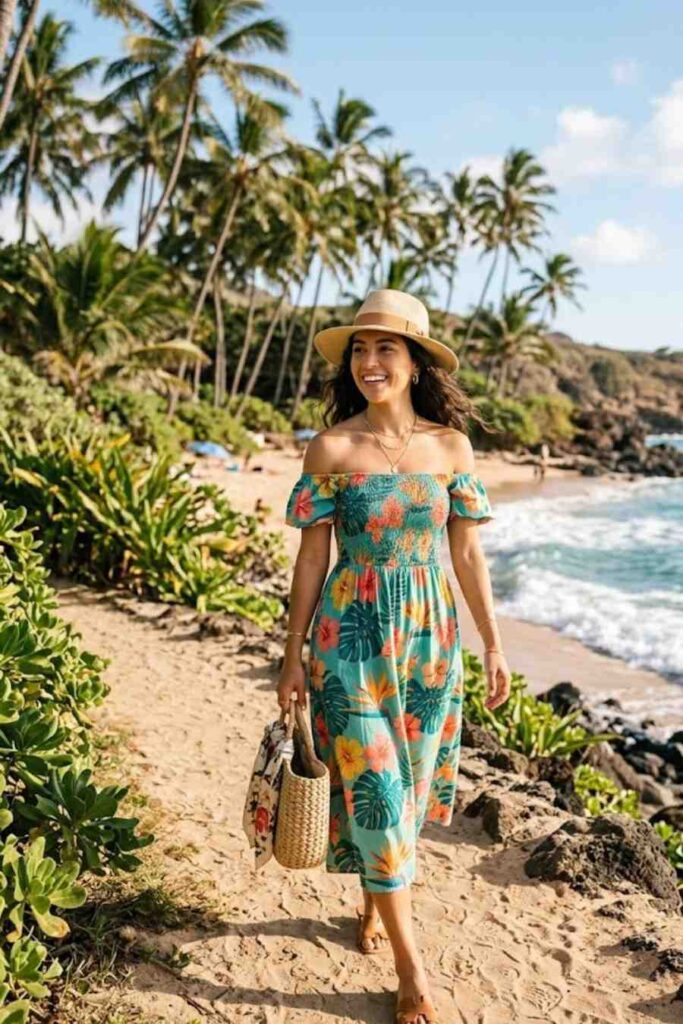 3. Off-Shoulder Sundress