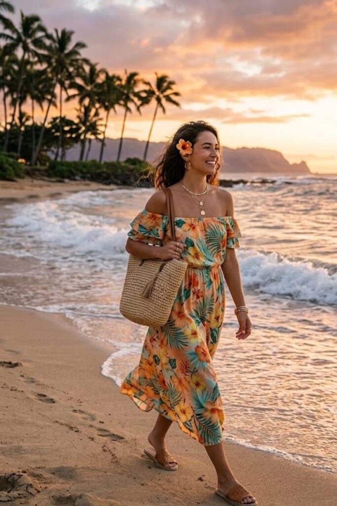 3. Off-Shoulder Sundress