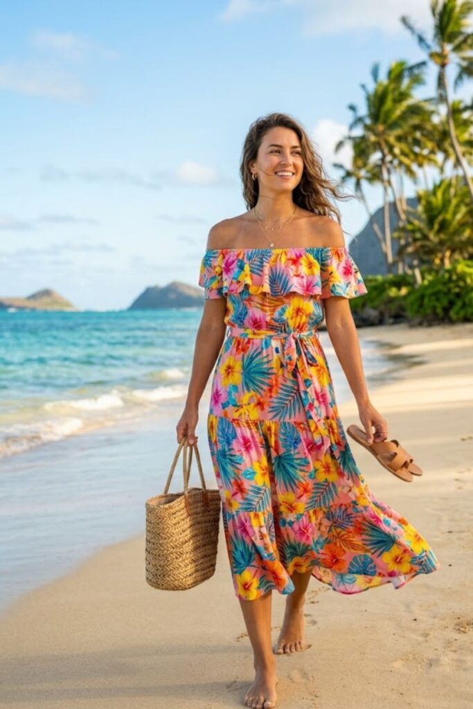 3. Off-Shoulder Sundress