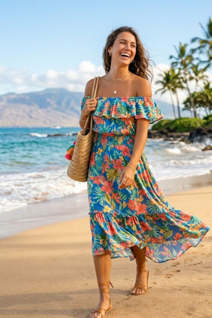 3. Off-Shoulder Sundress