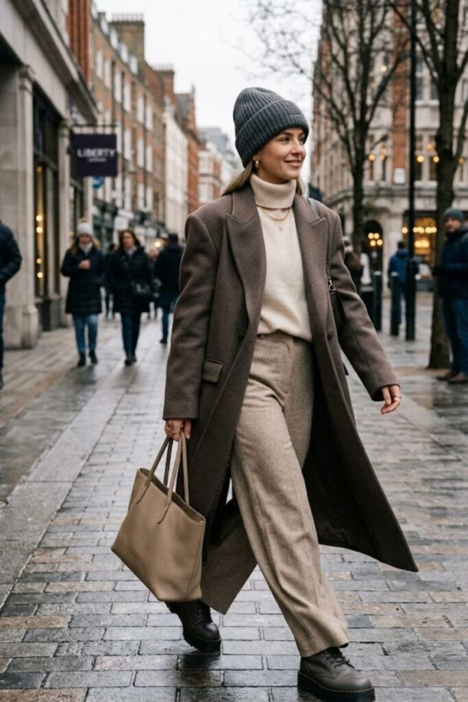 3. Oversized Coat With Wide-Leg Pants