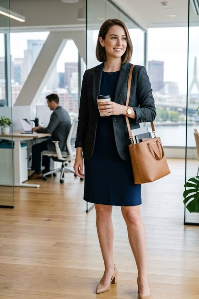 3. Shift Dress With Blazer