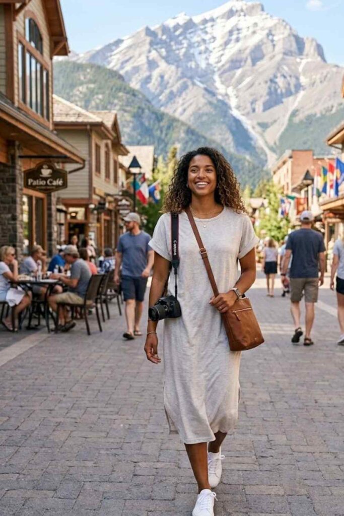 3. T-Shirt Dress with Crossbody Bag