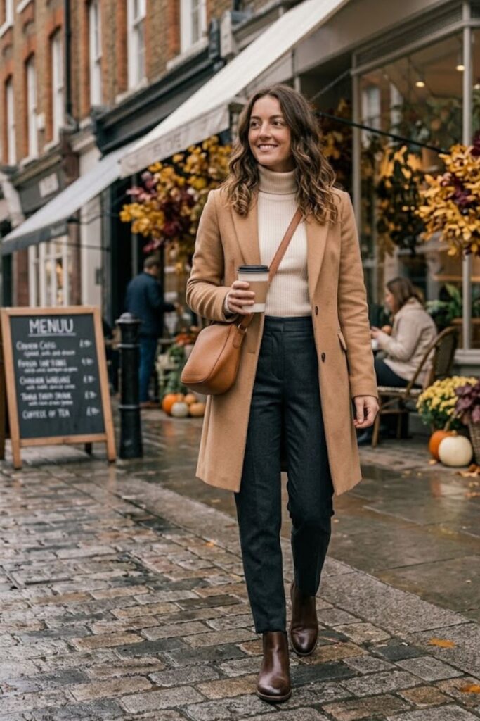 3. Turtleneck with Tailored Pants
