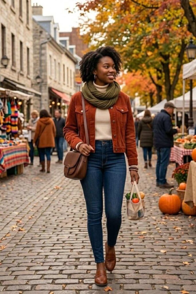 4. Corduroy Jacket with Jeans and Loafers