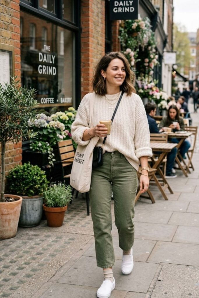4. Oversized Sweater With Cropped Pants