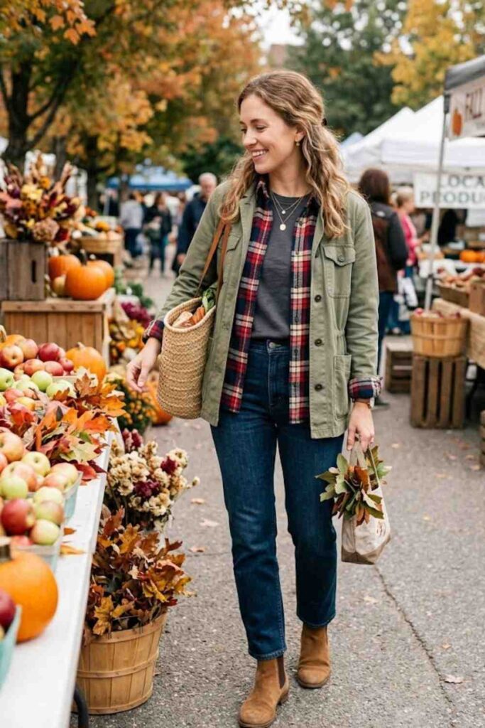 4. Plaid Shirt with Jeans
