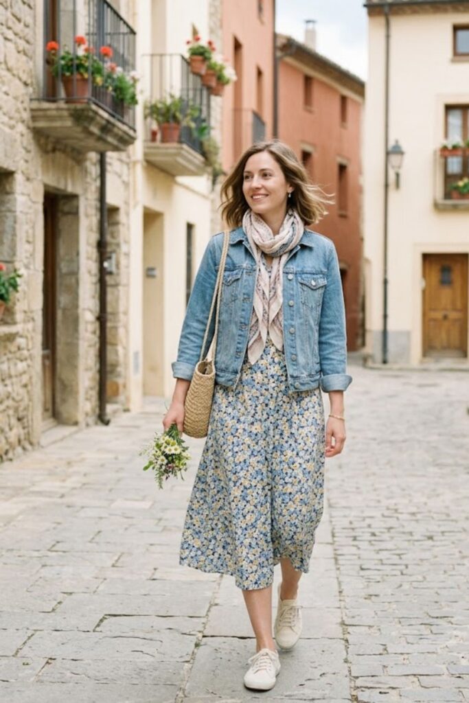 4. Striped Tee with Linen Pants