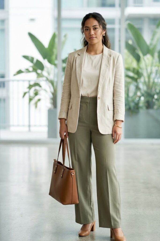 4. Tailored Blazer With Wide-Leg Pants