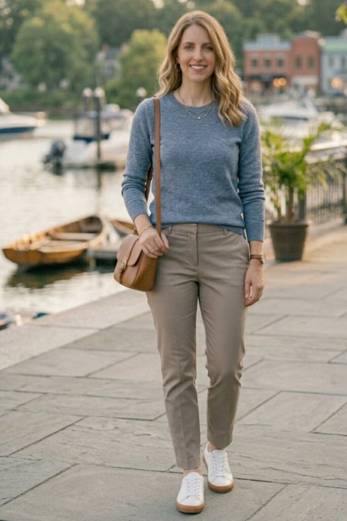 5. Lightweight Sweater with Chinos