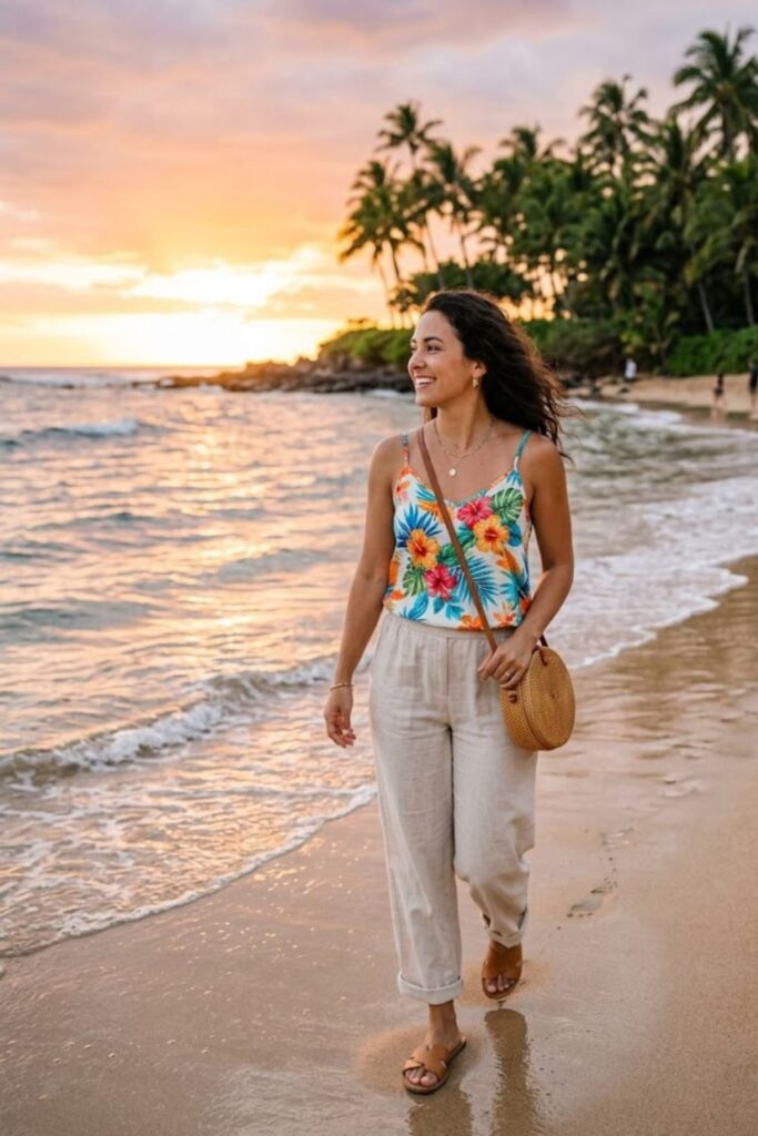 5. Linen Pants With Breezy Tank
