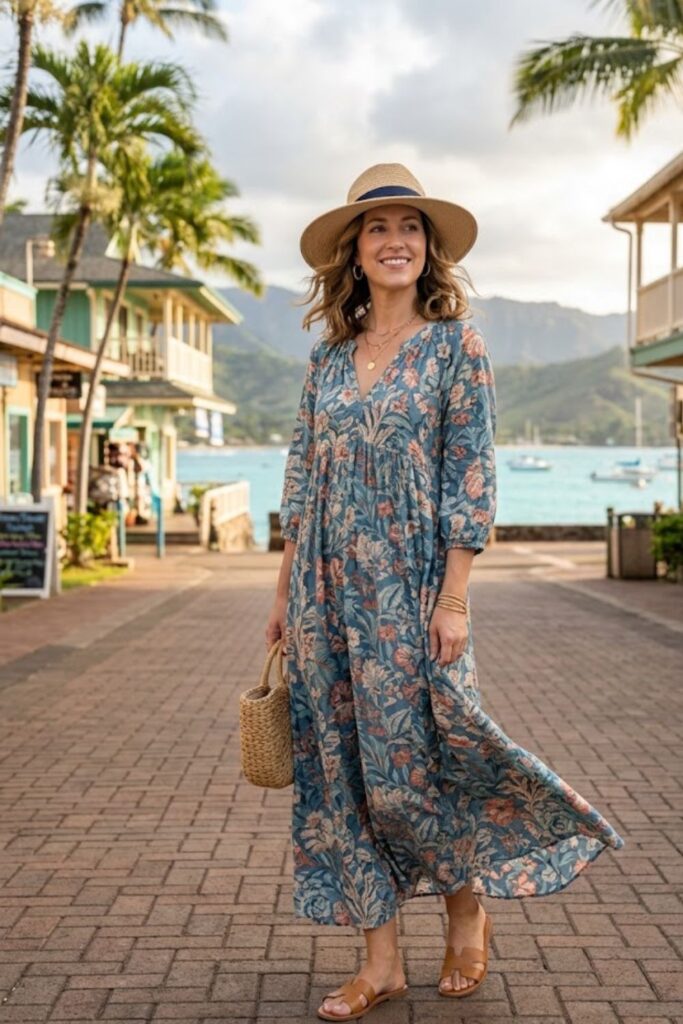 5. Maxi Dress with Flip-Flops