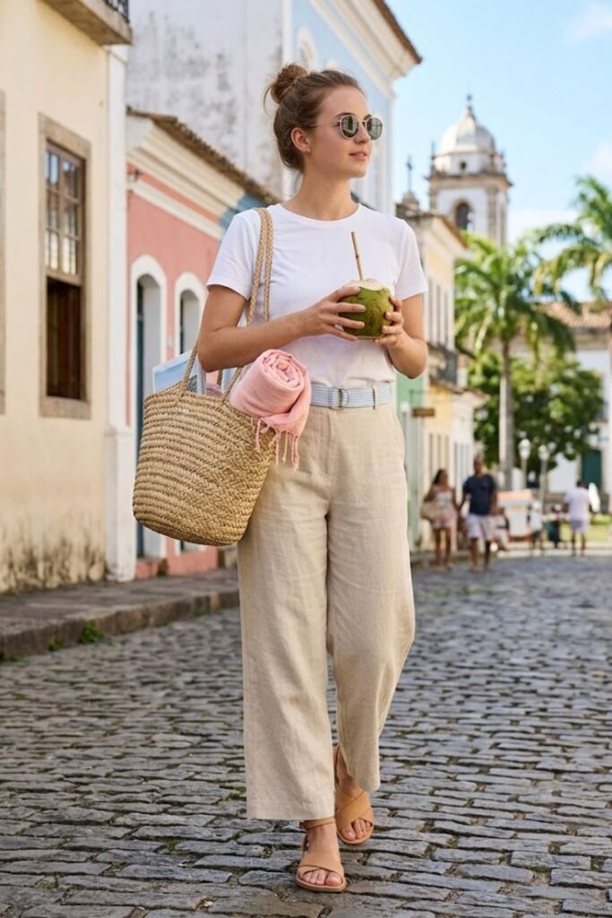 5. T-Shirt With Linen Pants