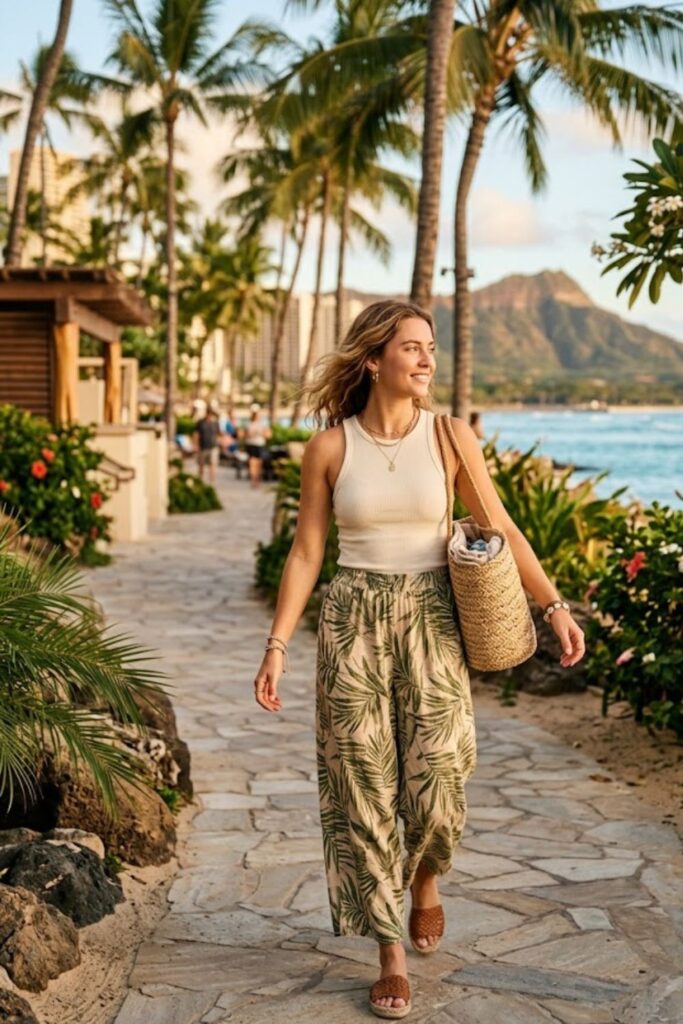 5. Wide-Leg Pants With Tank Top