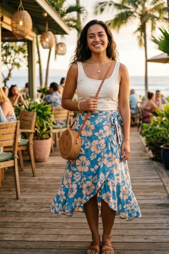 5. Wrap Skirt With Tank Top