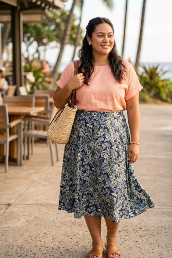 6. A-Line Skirt With Blouse