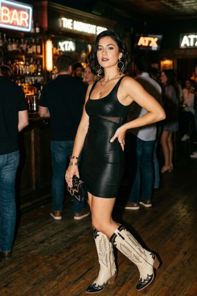 6. Bodycon Dress With Statement Boots