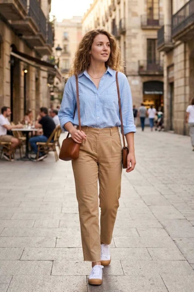 6. Button-Down Shirt with Chinos