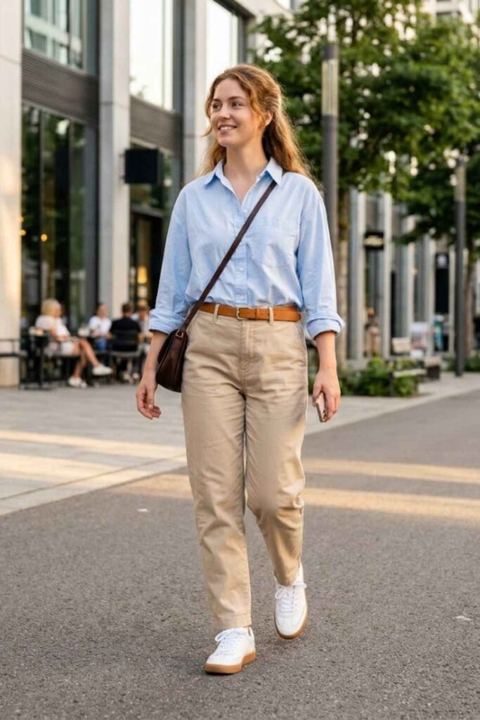 6. Button-Down Shirt with Chinos