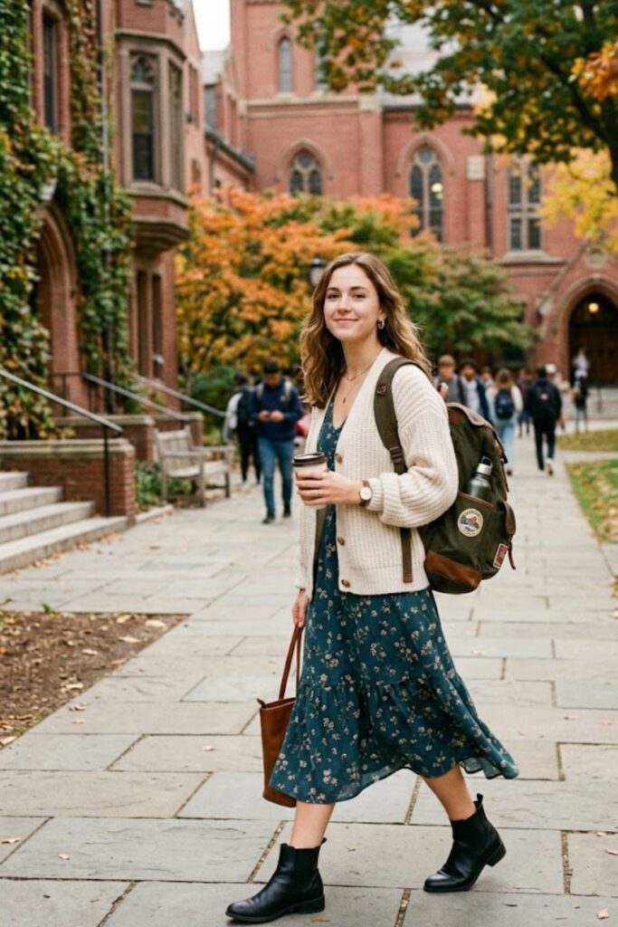 6. Cardigan With Midi Dress