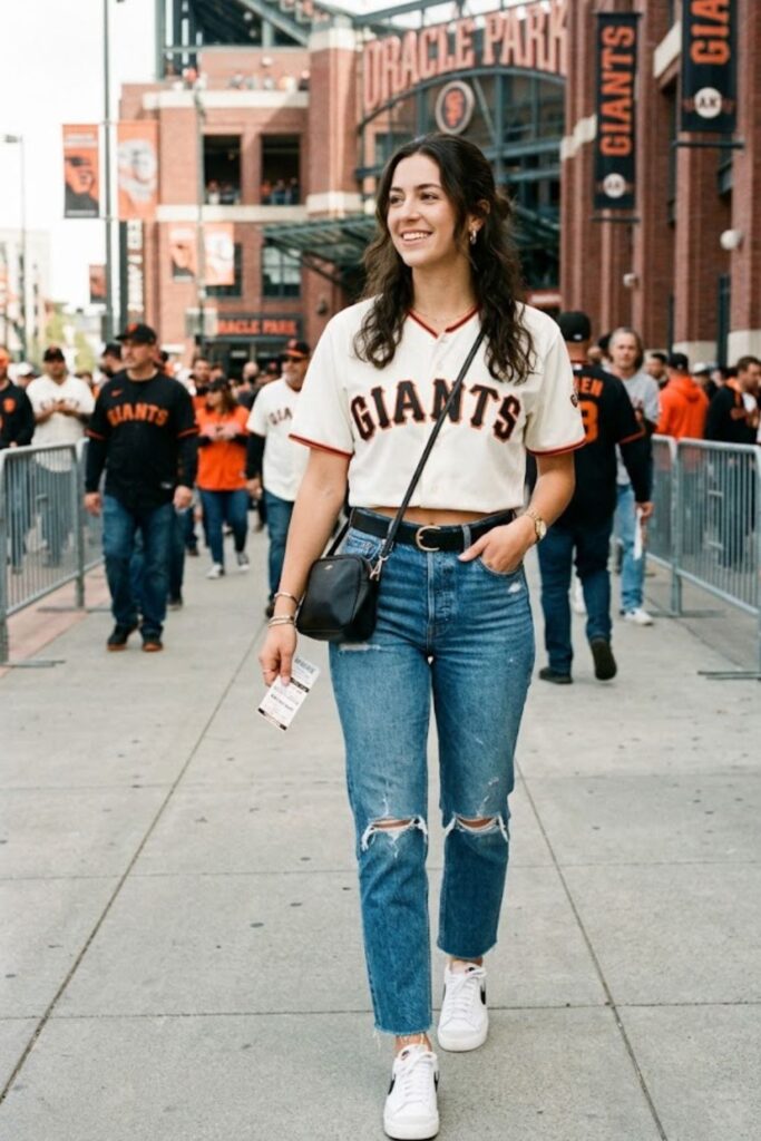 6. Cropped Jersey With High-Waisted Jeans