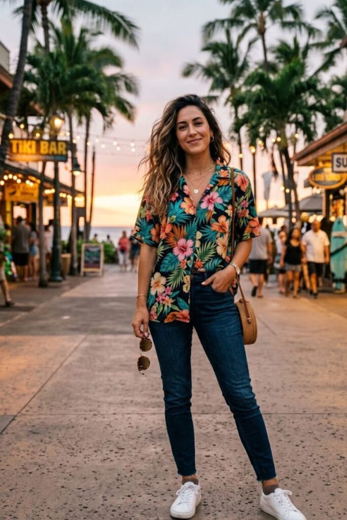 6. Hawaiian Shirt with Slim Fit Jeans