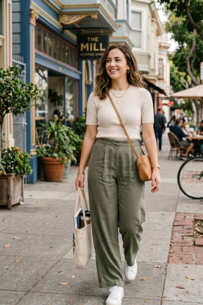 6. Knit Top With Wide-Leg Pants