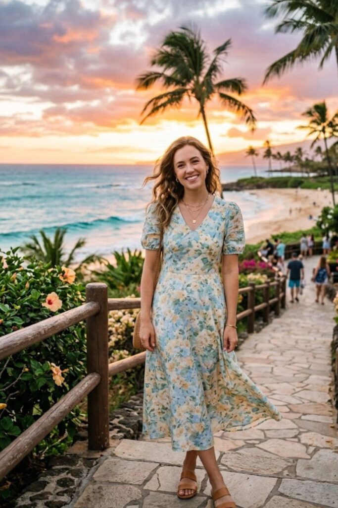6. Midi Dress with Short Sleeves