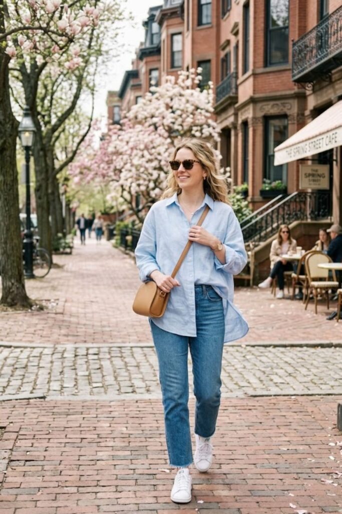 6. Oversized Shirt With Straight Jeans
