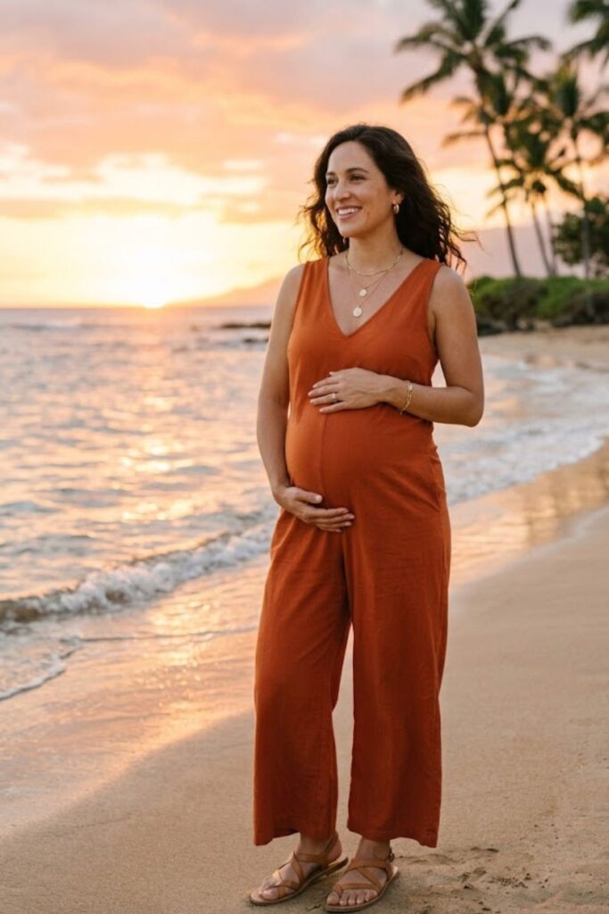 6. Sleeveless Maternity Jumpsuit