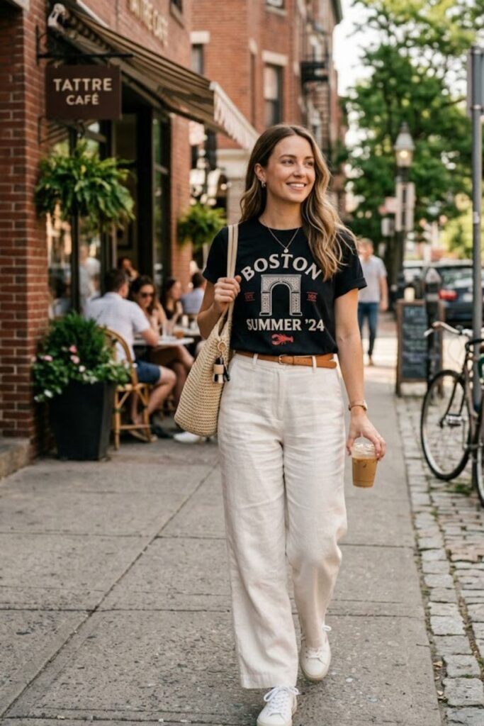 7. Graphic Tee With Linen Pants