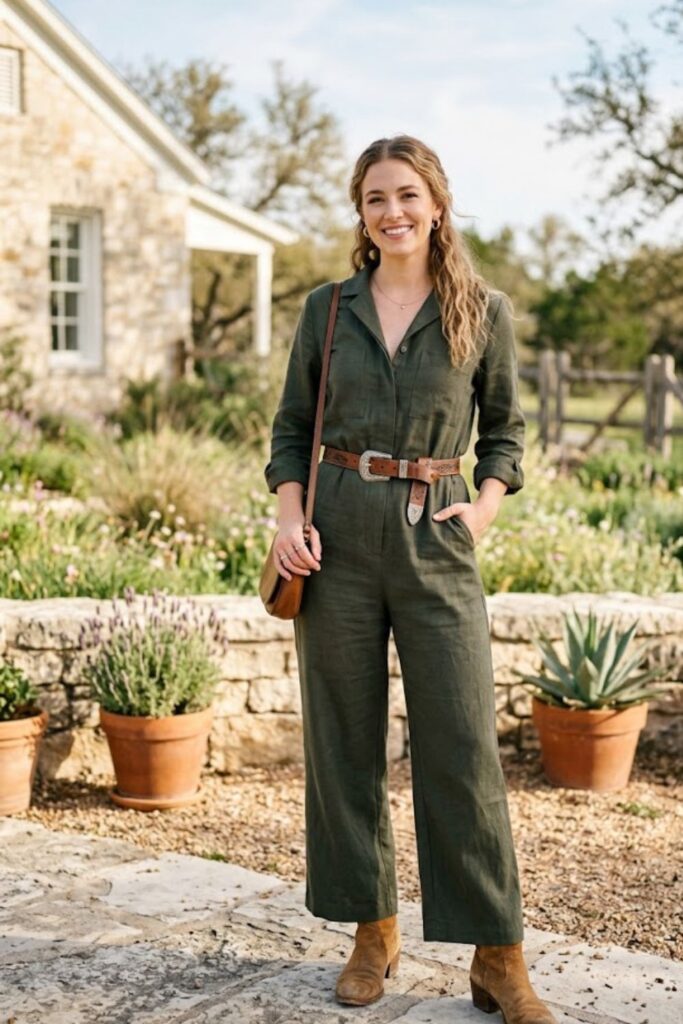 7. Jumpsuit With Western Belt