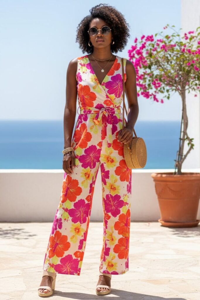 7. Jumpsuit with Sandals
