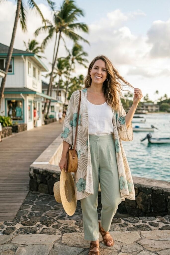 7. Kimono Layered Outfit