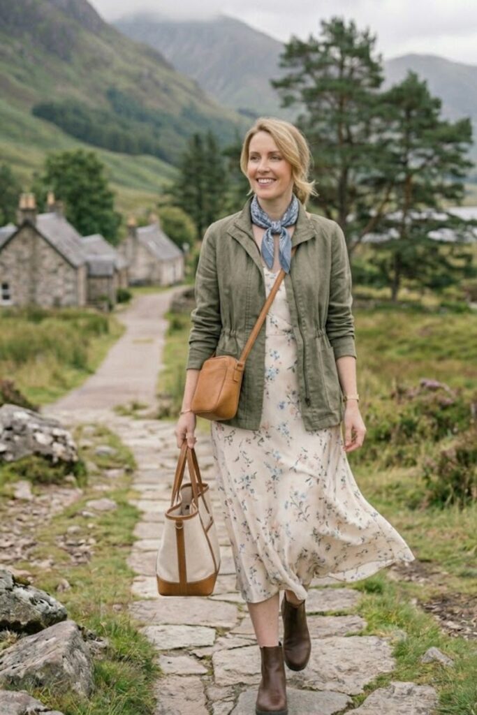 7. Lightweight Jacket with Dress