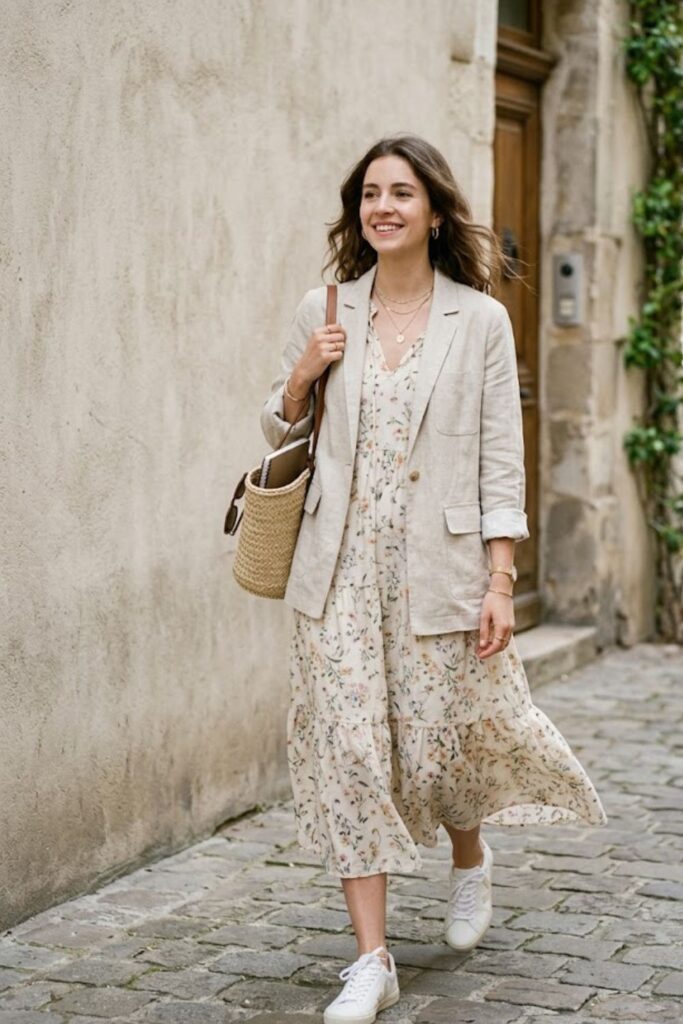 7. Lightweight Jacket with Dress