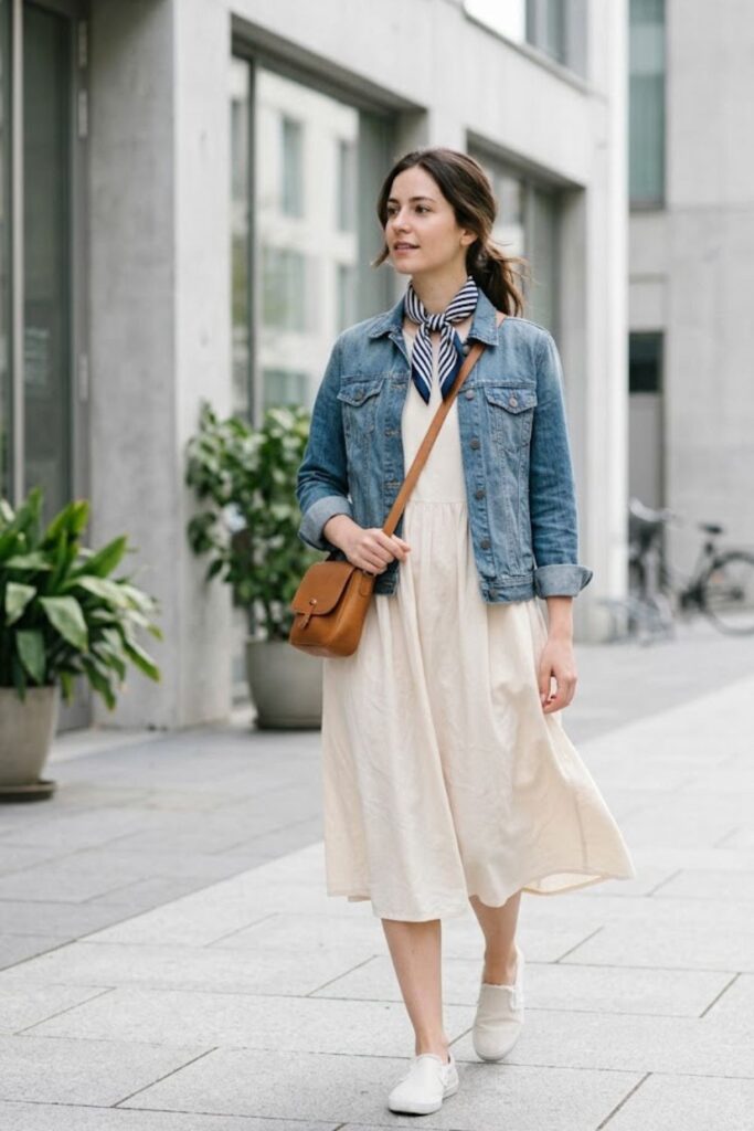 7. Lightweight Jacket with Dress
