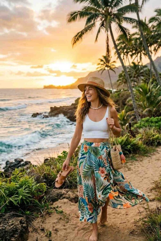 7. Maxi Skirt With Crop Top