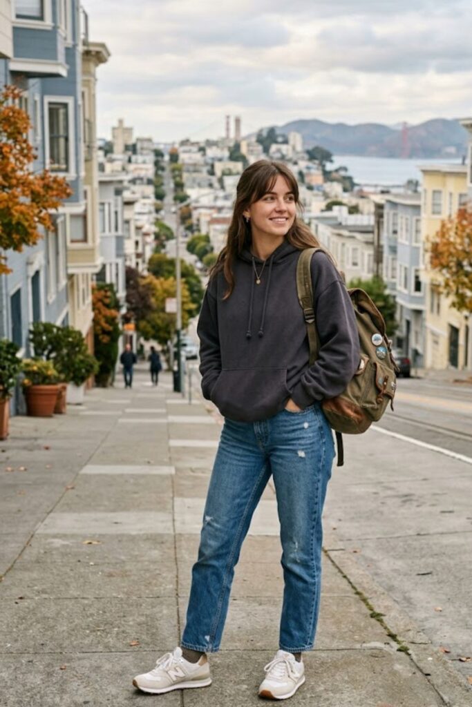 7. Oversized Hoodie With Straight Jeans