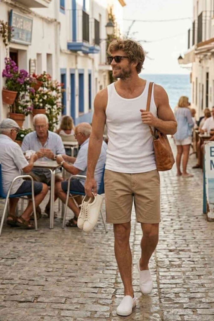 7. Tank Top with Shorts