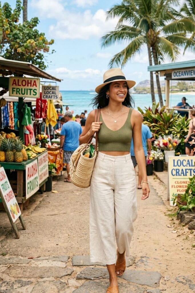 7. Wide-Leg Culottes With Crop Top