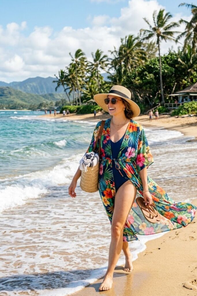 8. Beach Cover-Up With Swimsuit