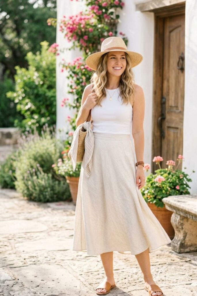 8. Flowy Skirt with Fitted Tank